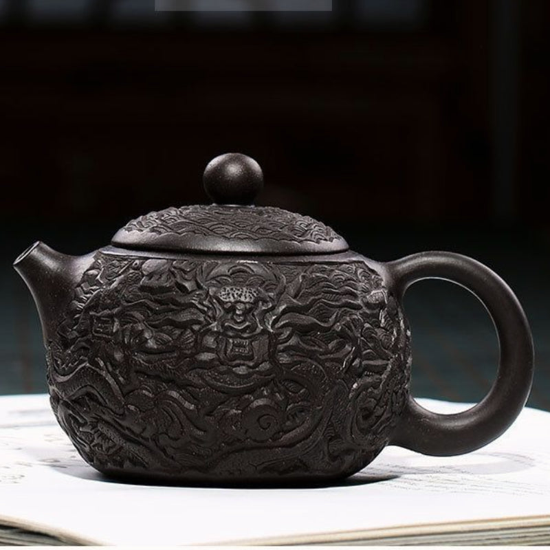 Black Clay Dragon Teapot