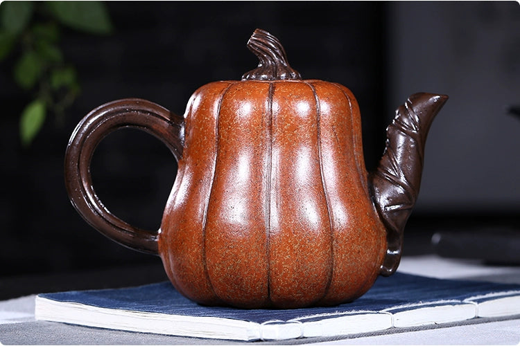 Handmade Pumpkin Teapot Purple Clay Teapot