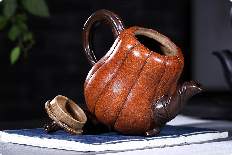 Handmade Pumpkin Teapot Purple Clay Teapot