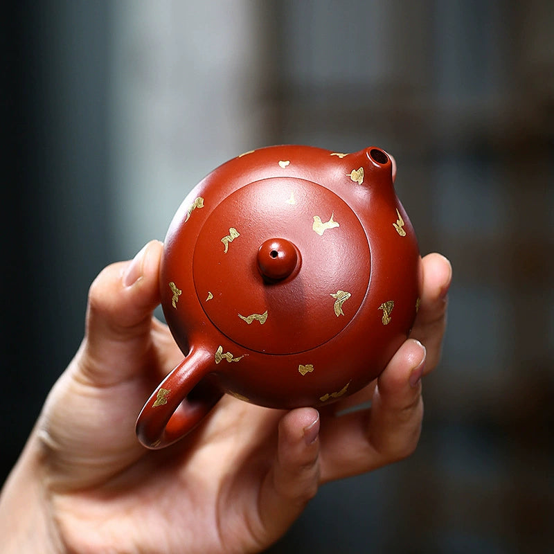 Retro Gold Xishi Teapot Pure Handmade Kung Fu Tea Set