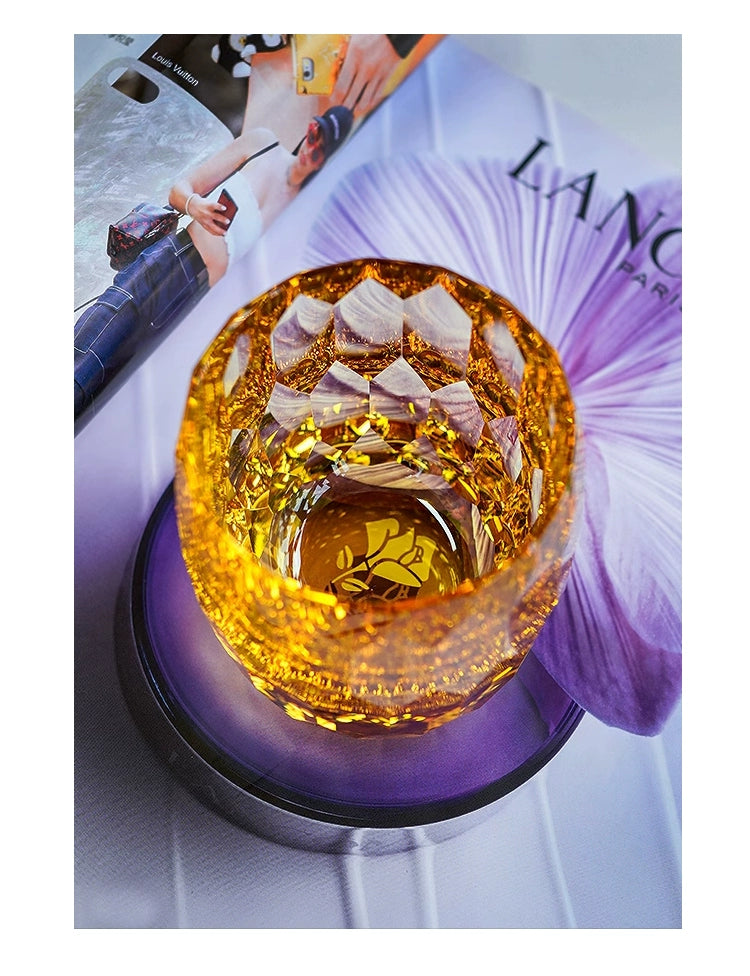 Hand-carved K9 Crystal Whiskey Glass