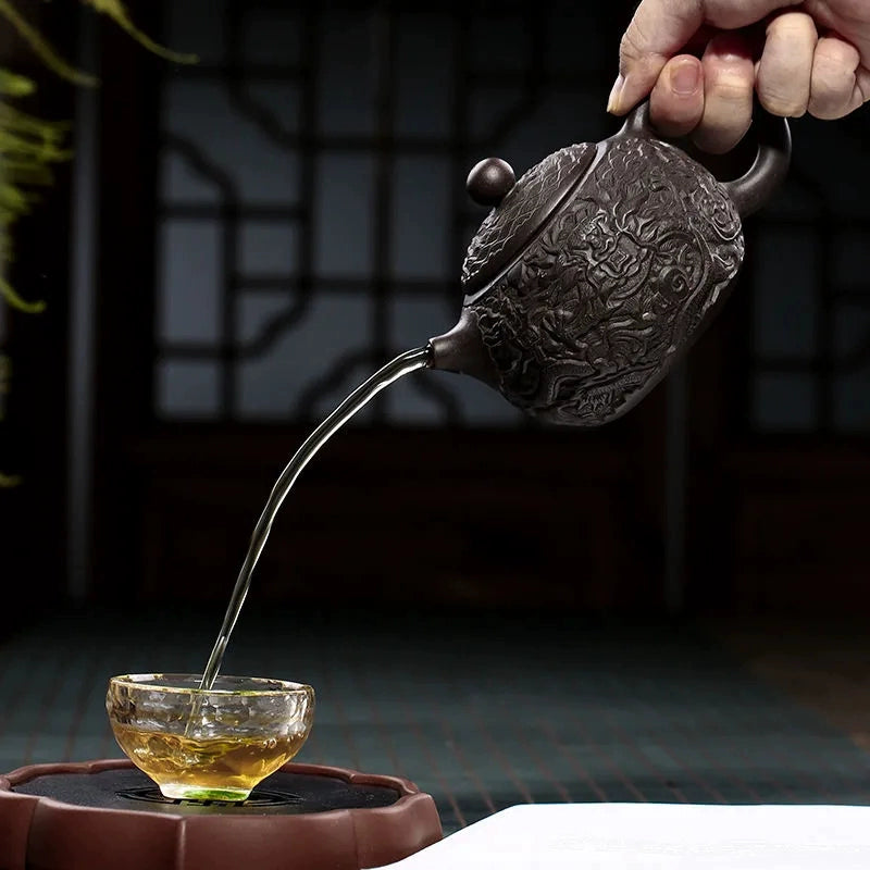 Black Clay Dragon Teapot