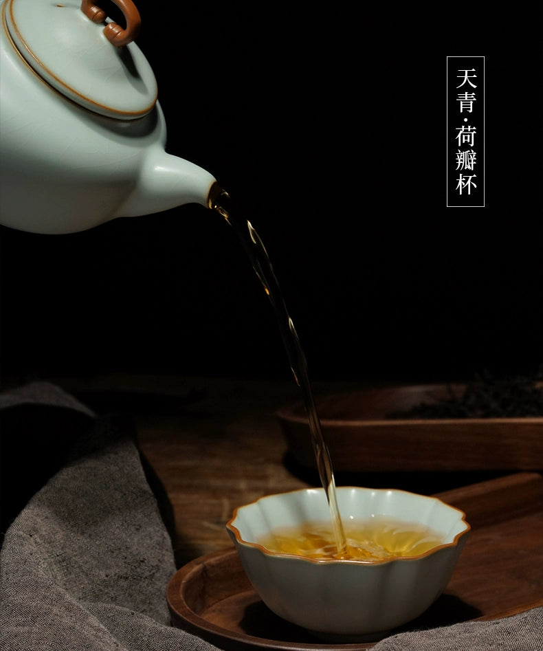 Handmade Ru Kiln Teacup Celadon Kungfu Teacup