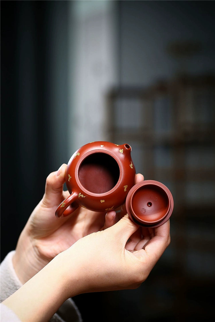 Retro Gold Xishi Teapot Pure Handmade Kung Fu Tea Set