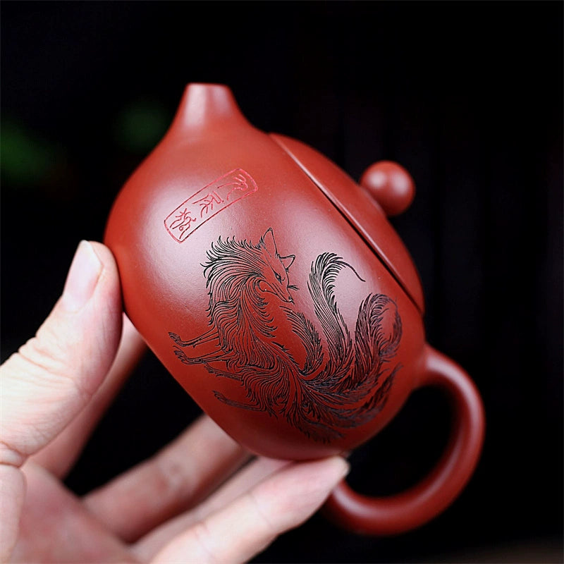 Handmade Nine-tailed Fox Xishi Teapot
