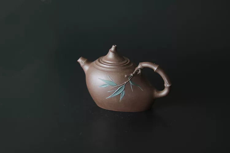 Handmade Bamboo Leaf Teapot Green bamboo leaves 240ML