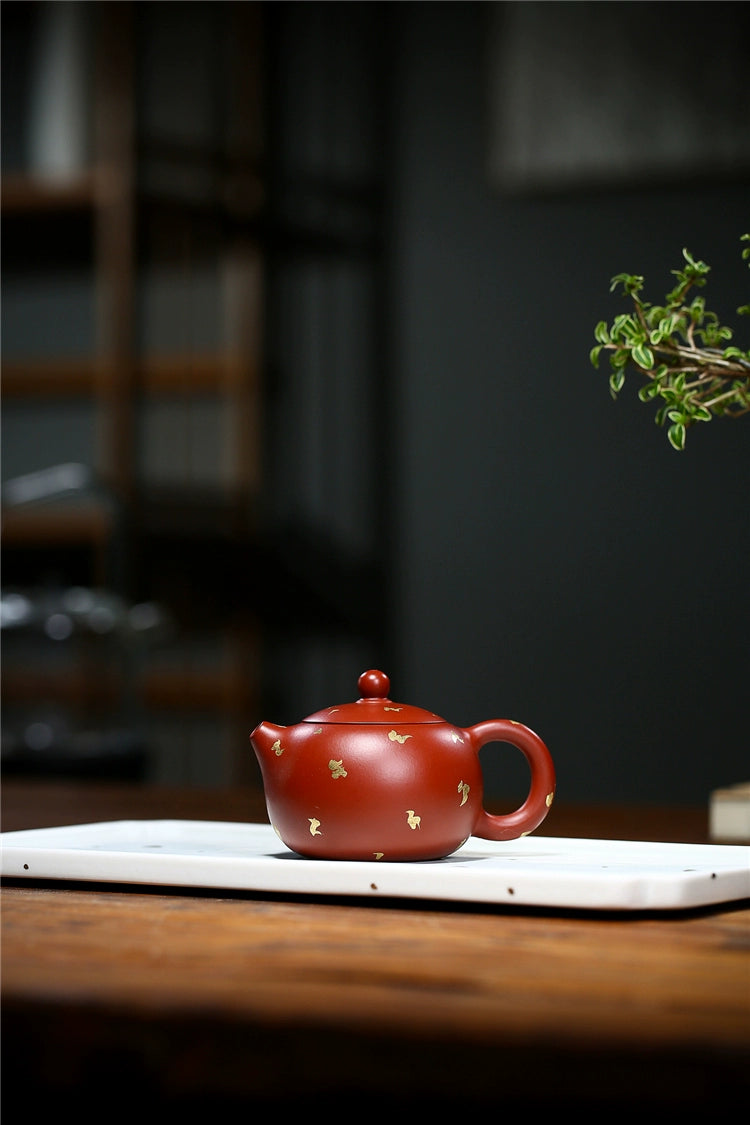 Retro Gold Xishi Teapot Pure Handmade Kung Fu Tea Set