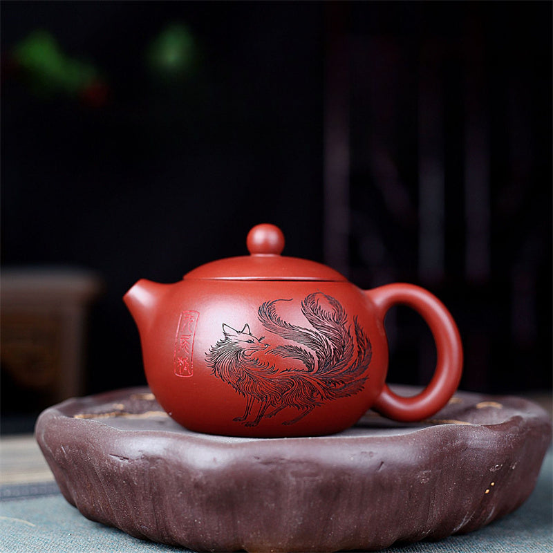 Handmade Nine-tailed Fox Xishi Teapot
