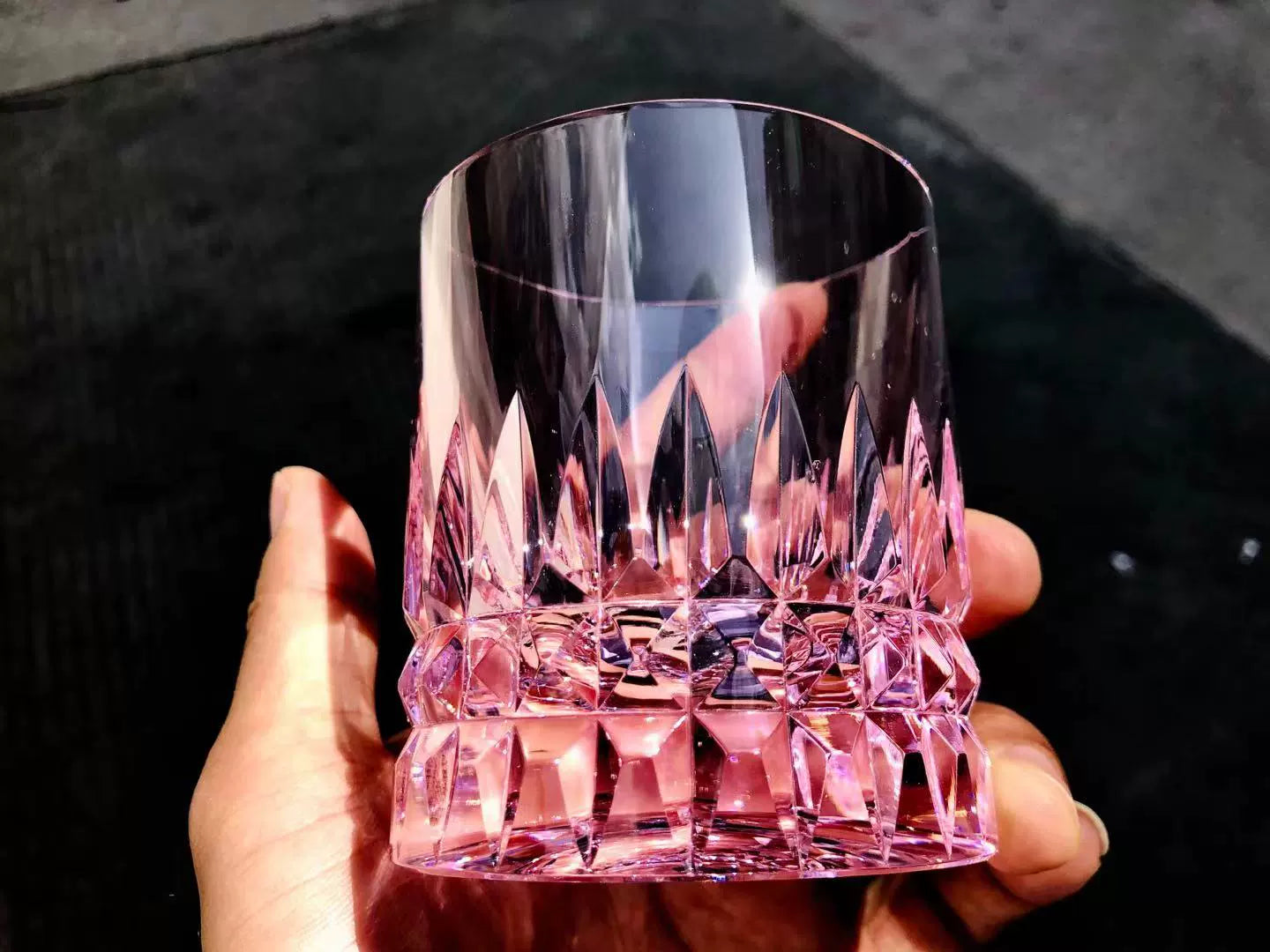 Whiskey Classic Rock Crystal Glass Pink