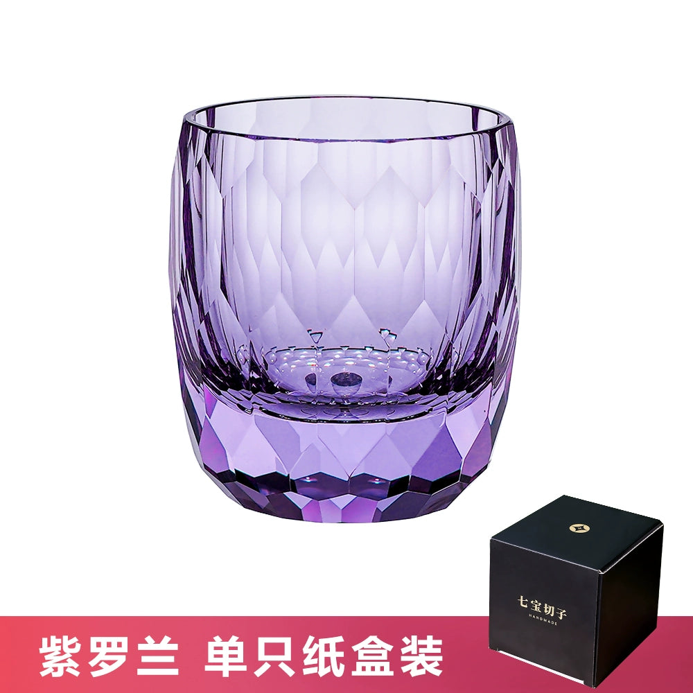 Hand-carved K9 Crystal Whiskey Glass Starlight Violet K9 Crystal Single Carton