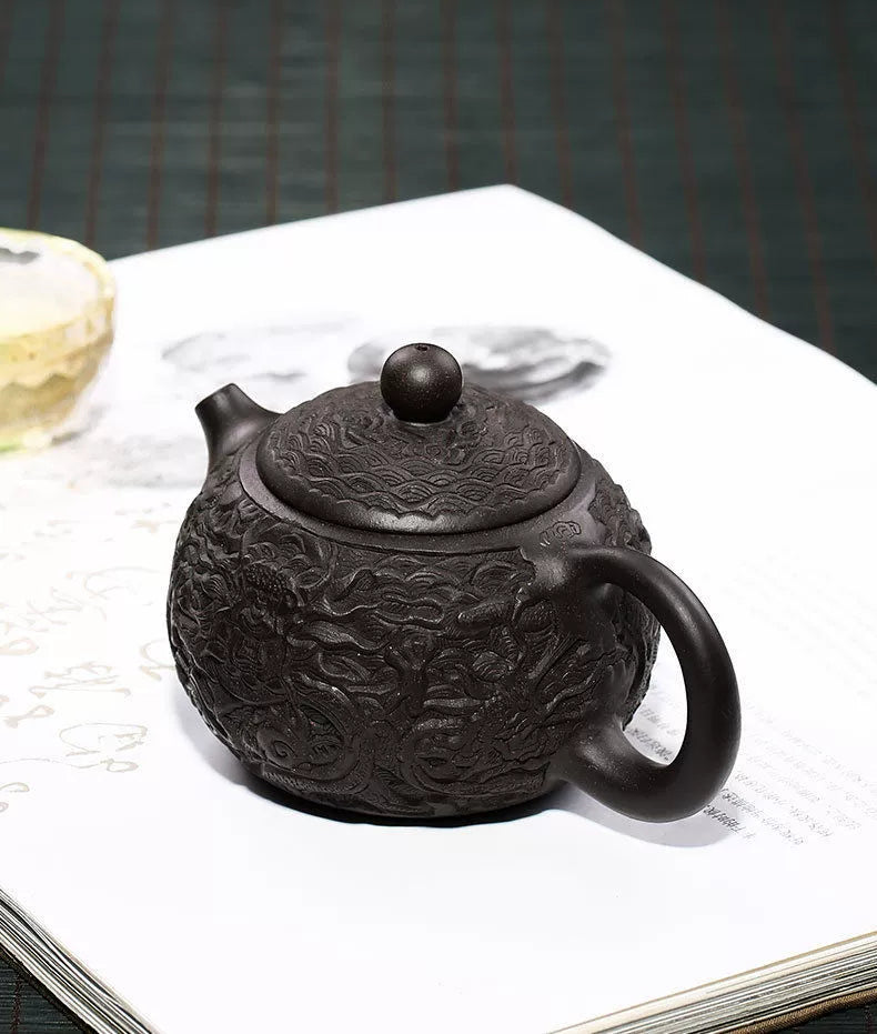 Black Clay Dragon Teapot