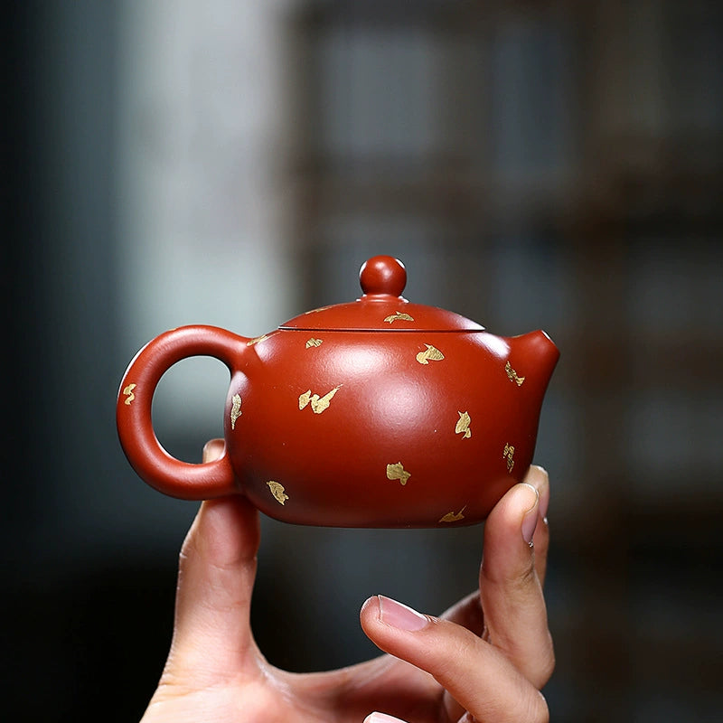 Retro Gold Xishi Teapot Pure Handmade Kung Fu Tea Set