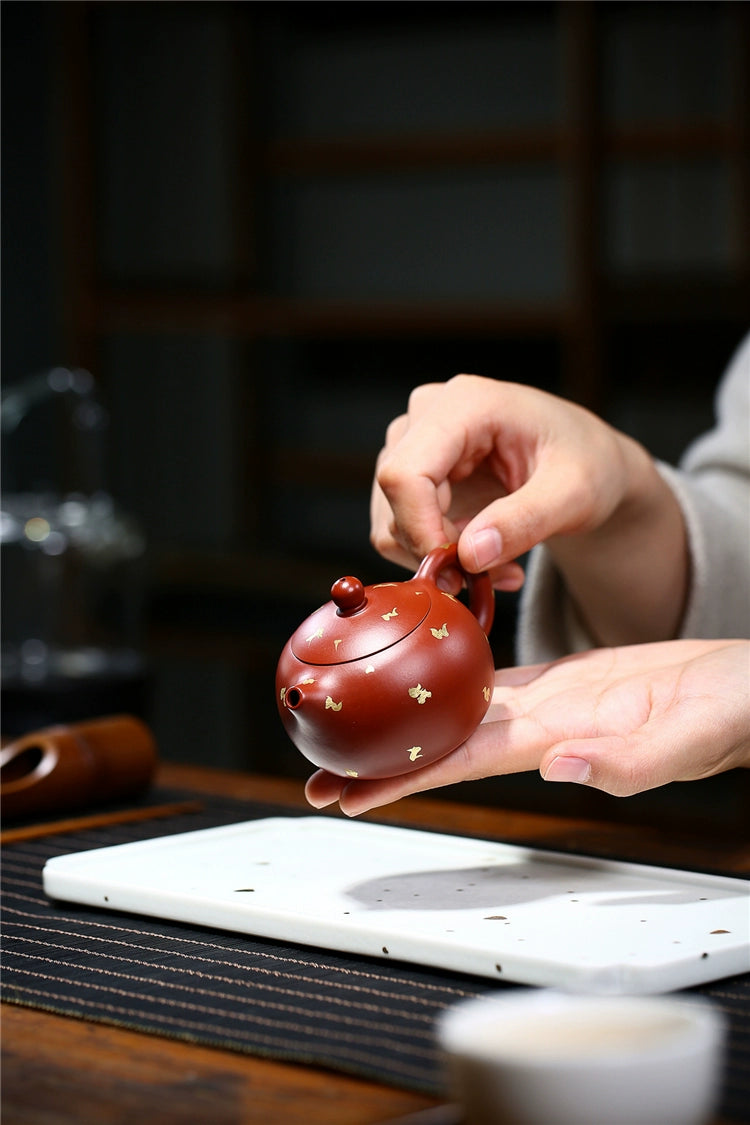 Retro Gold Xishi Teapot Pure Handmade Kung Fu Tea Set