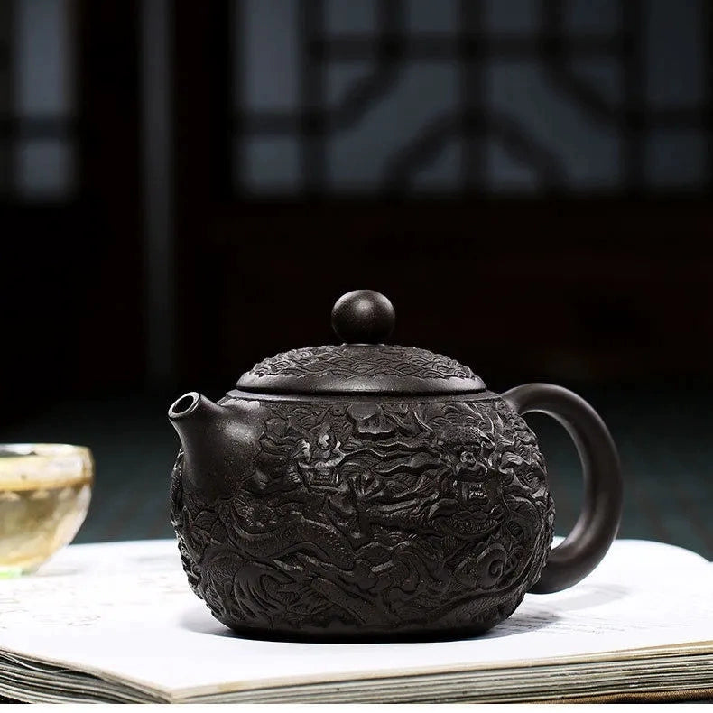 Black Clay Dragon Teapot
