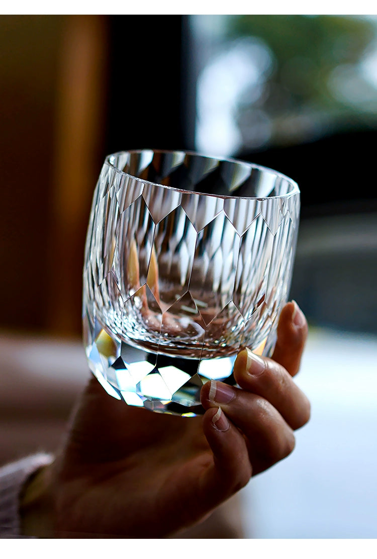 Hand-carved K9 Crystal Whiskey Glass