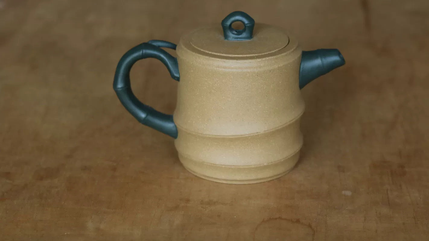 Round Bamboo Purple Clay Teapot