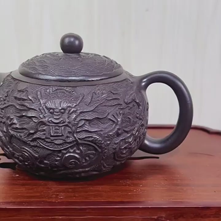 Black Clay Dragon Teapot
